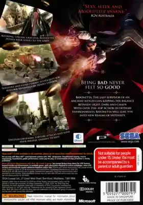 Bayonetta (USA) box cover back